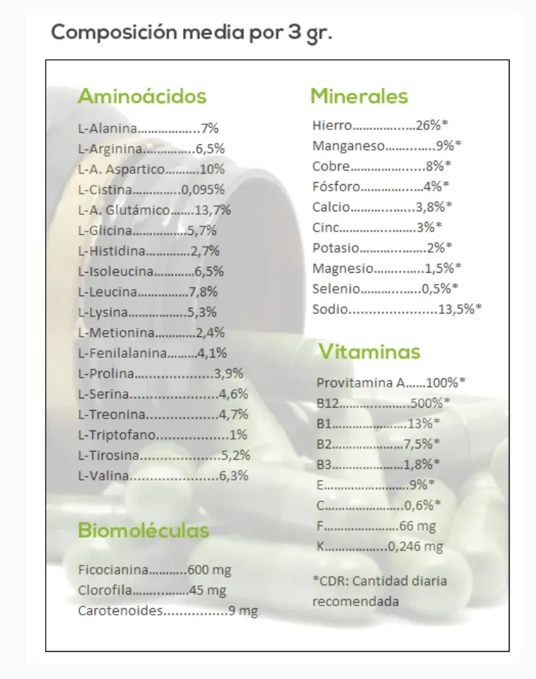 Espirulina A.S.N. 100 cápsulas 500mg. - Imagen 4