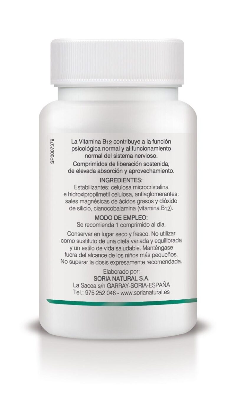 Vitamina B12 Liberación Sostenida Soria Natural - Imagen 3