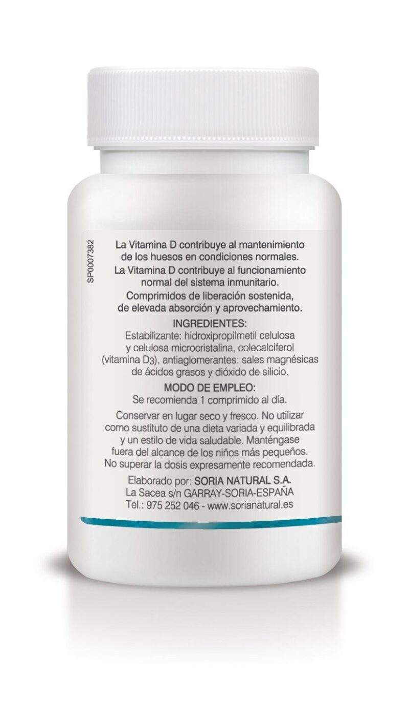 Vitamina D3 Liberación Sostenida Soria Natural - Imagen 2