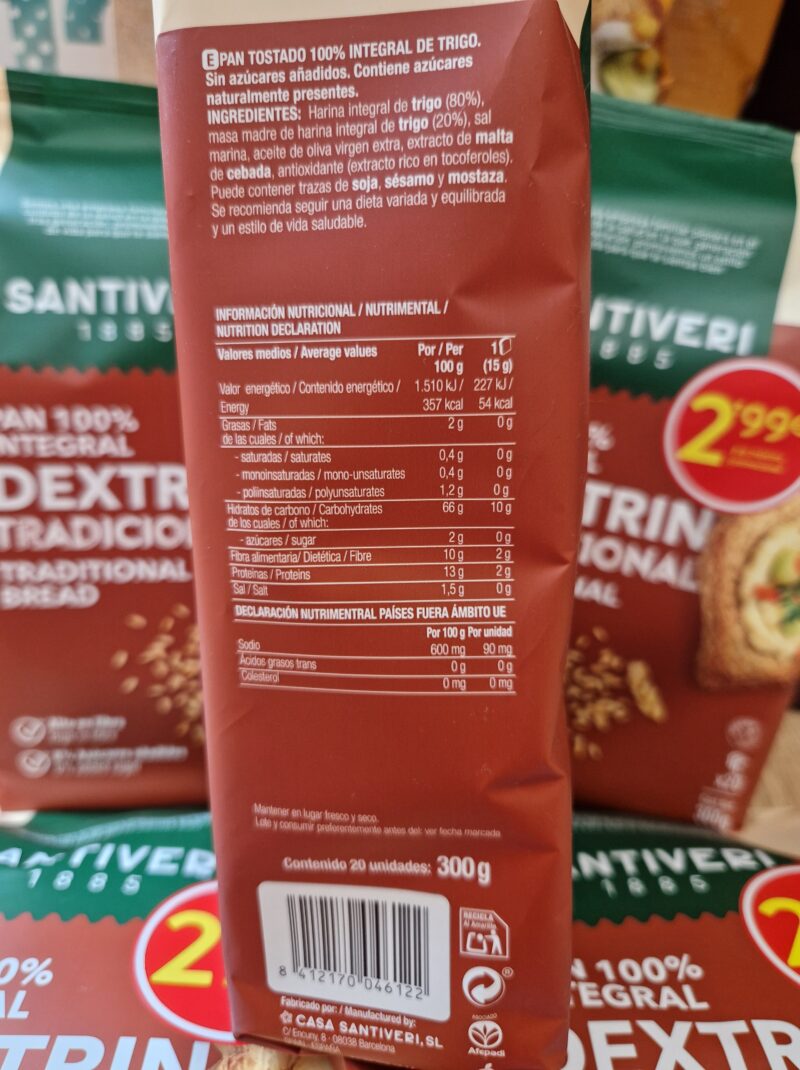Pan Dextrin Tradicional 100% Integral - Imagen 3